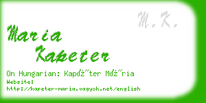 maria kapeter business card